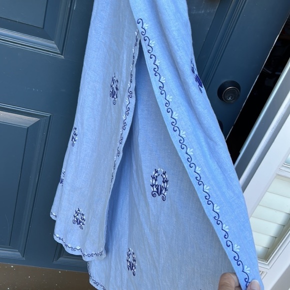 Misa Los Angeles Chantal Embroidered Cotton Chambray India Maxi Dress Small - Picture 8 of 16